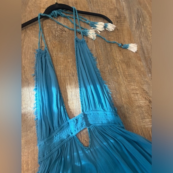 🔥 Free People Look Into The Sun Maxi Dress In Blue Moon Size Small (NWOT) - Picture 10 of 16